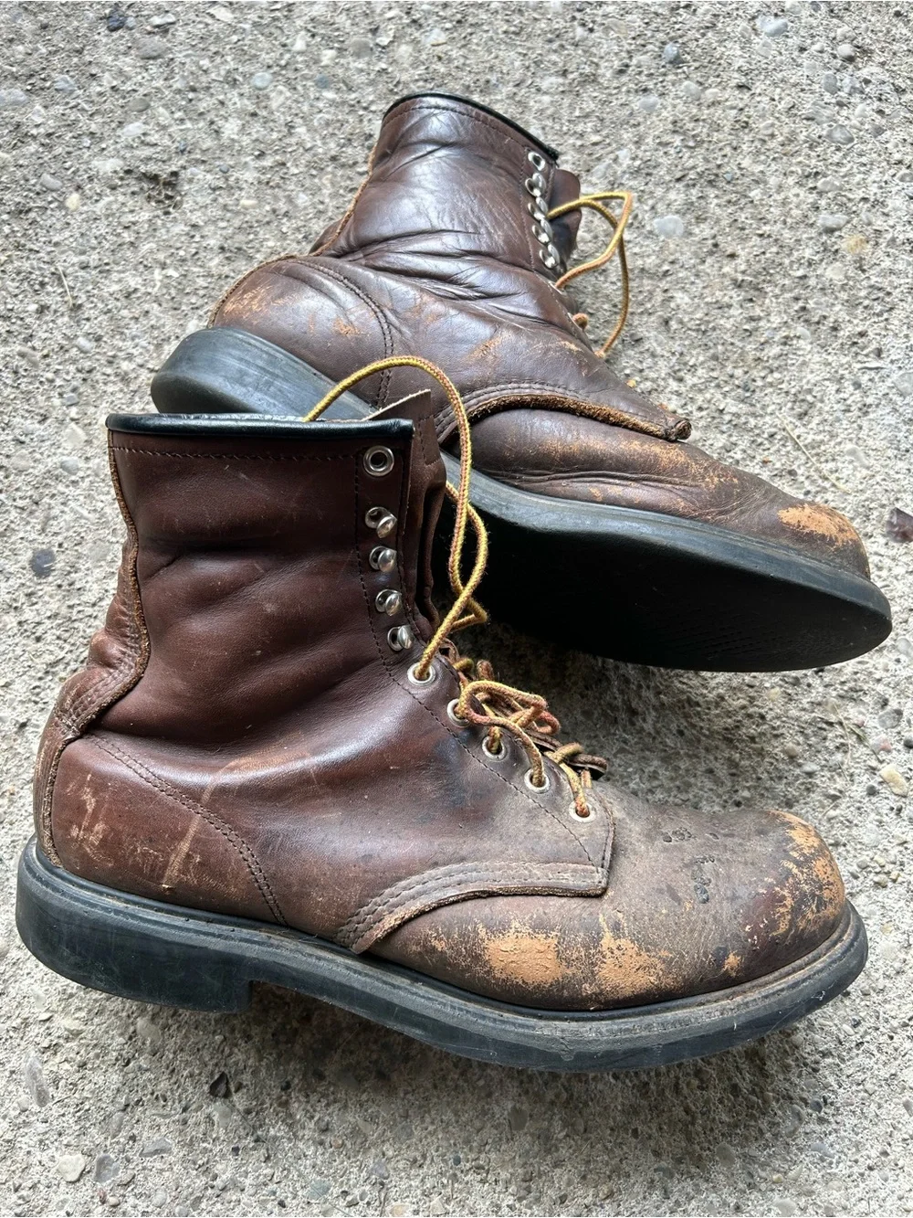 Red wing Men's Brown Leather Lace-Up Work Boots Sz 10 C